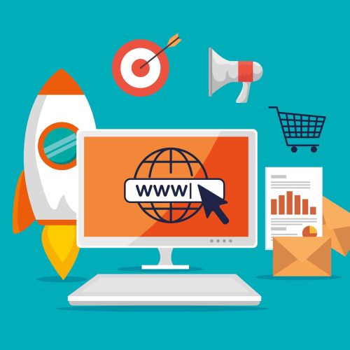 computer with arrow cursor and search bar Digital Marketing Agency Dripping Springs Texas
